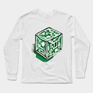 Rubic Cube Emerald Green Shadow Silhouette Anime Style Collection No. 382 Long Sleeve T-Shirt